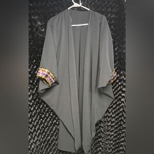 Elegant Black, Silk, Women's Sweater with Sequin Accents